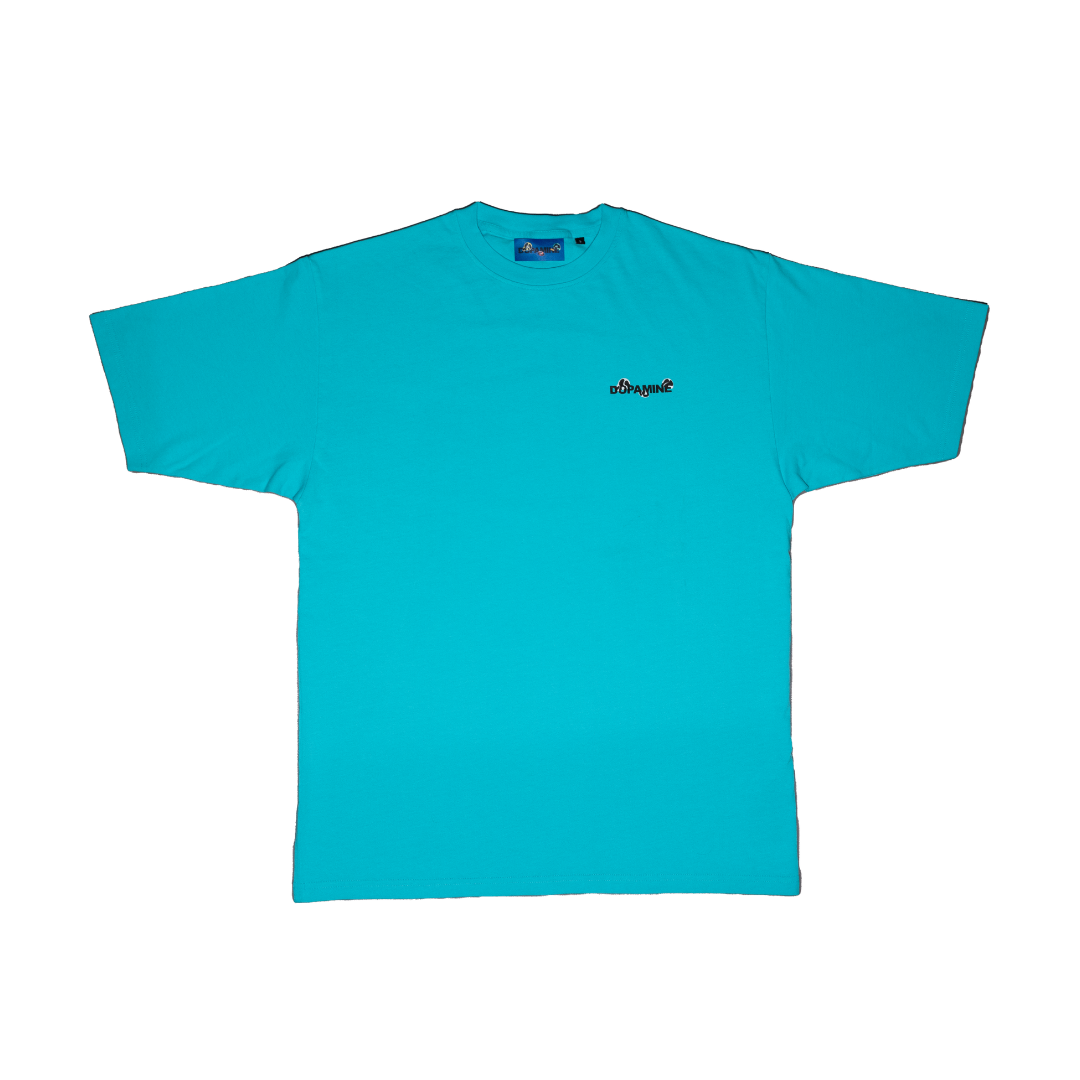 Blurry Slogan T-shirt - Sky Blue