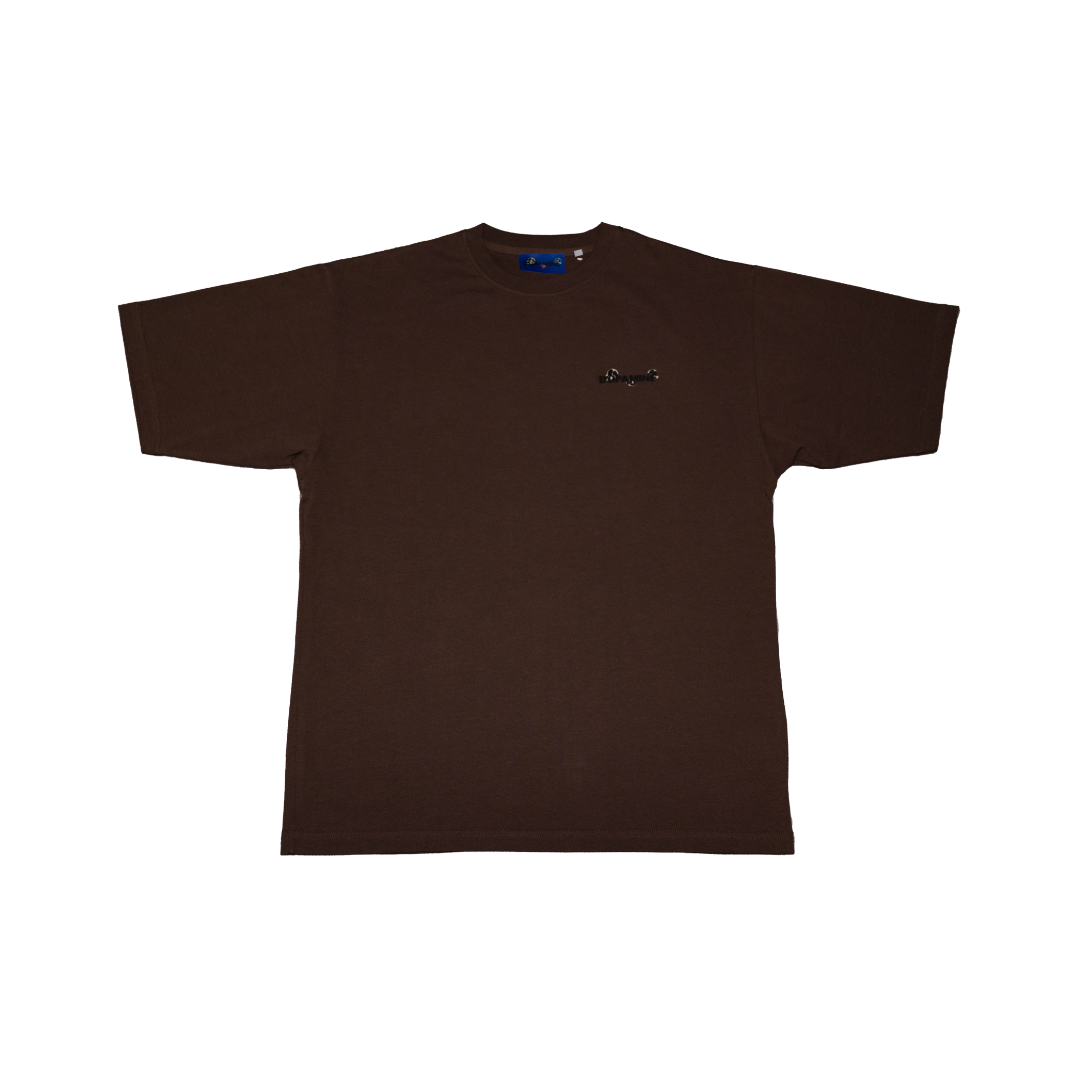 Blurry Slogan Tee - Chocolate