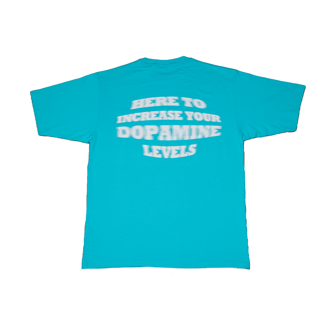 Blurry Slogan T-shirt - Sky Blue